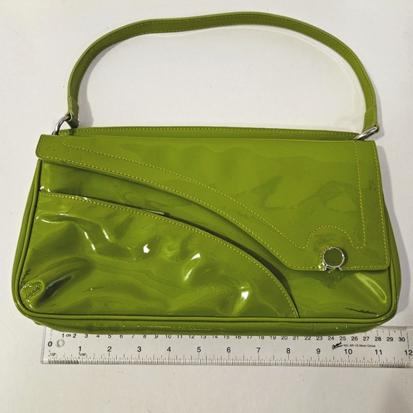 Furla - Patent Leather Shoulder Bag in Green - *Please Read* - Picture 10 of 11